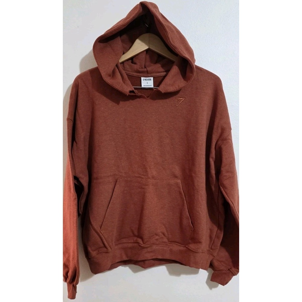 GymShark Oversized Rest Day Sweatshirt Hoodie Pullover Womens Sz S Rust Red